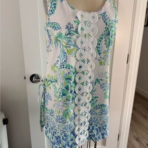Lilly Pulitzer Sleeveless Romper Turquoise and Lime green Size:10